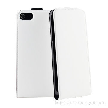 Flip Leather Case for Apple's iPhone 5, with Flip Design and Electronic Embossed Fake Lines